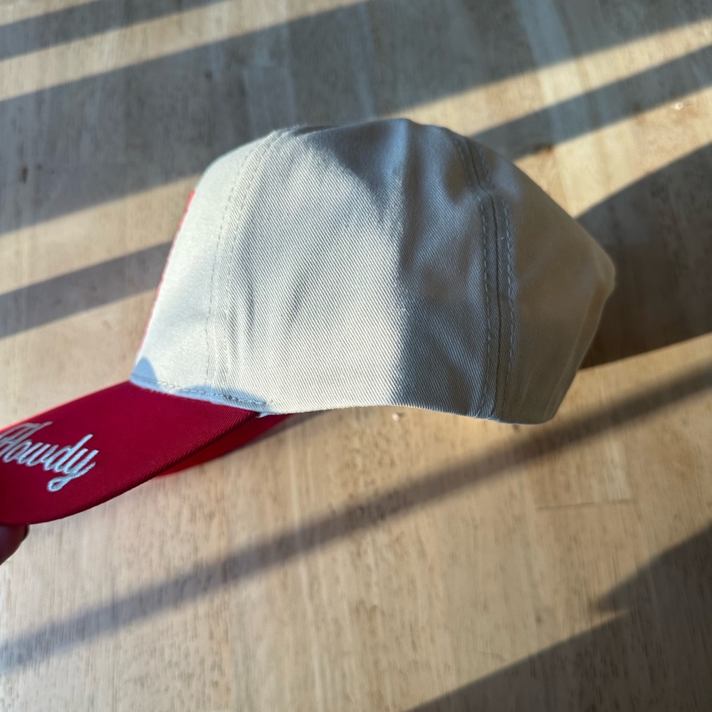 Red and White Cowboy Embroidered Cap - Picture 3 of 3